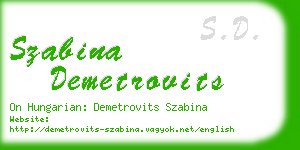 szabina demetrovits business card